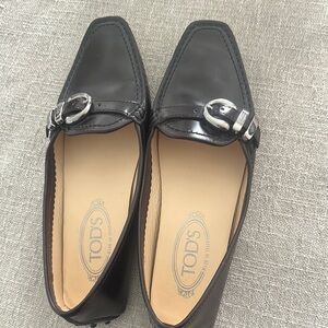 Tod's Brown Leather Loafers Flats